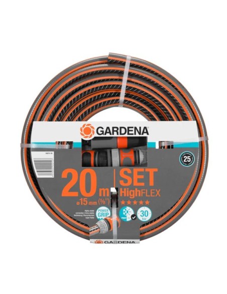 Manguera jardin 15mm GARDENA Set HighFlex (rollo 20m + kit accesorios) 18074-26