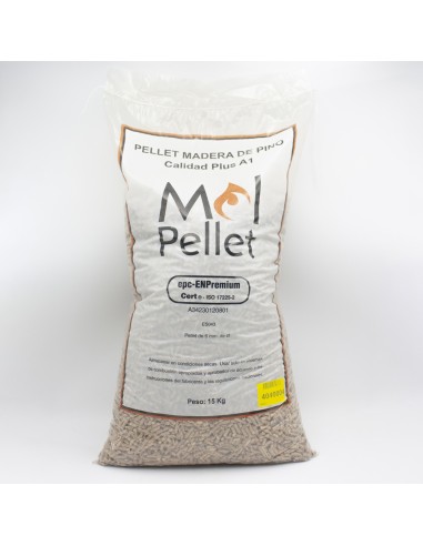 Pellet madera MOLPELLET        saco 15kg...