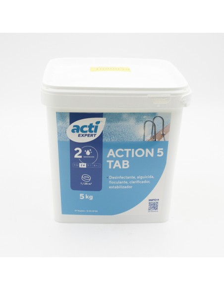 Cloro tabletas ACTI Action 5 Tab   5kg T-200gr ACT-500-7007
