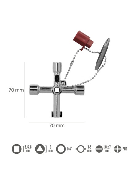 Llave apertura puerta armario contador WOLFPACK agua/gas/electricidad 02160600