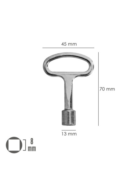 Llave apertura puerta armario contador WOLFPACK cierre cuadrado 02160620