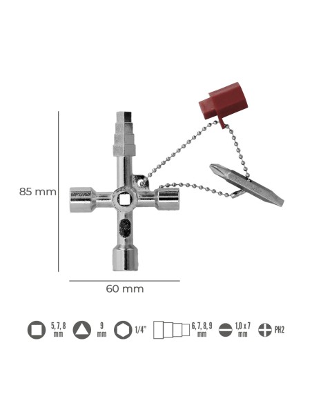 Llave apertura puerta armario contador WOLFPACK calefaccion/aire acondicionado/saneamiento 02160605
