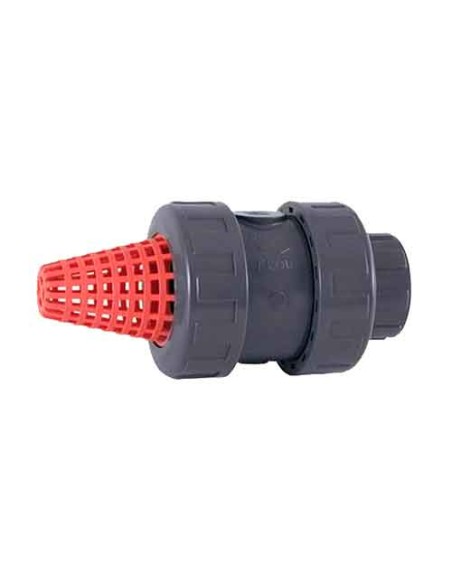 Valvula PVC-U antiretorno muelle y con filtro CEPEX de pie 08995