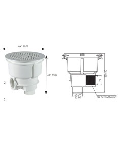 Sumidero piscina liner EMAUX circular mod EM2840 88142612 2