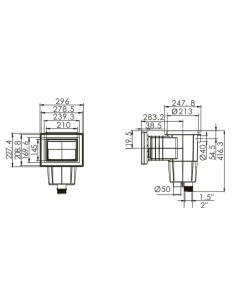 Skimmer liner piscina POOLSTYLE boca standar EMX-250-0004 2