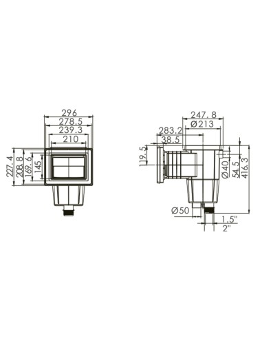 Skimmer liner piscina POOLSTYLE boca standar...