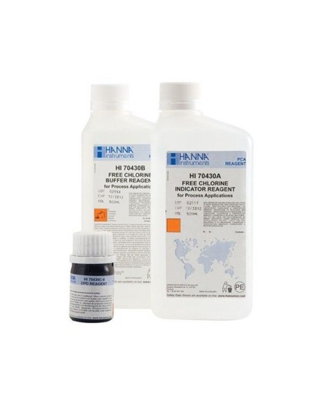 Reactivo analizador HANNA kit cloro libre 0 a 5 mg/l p/PCA HI70430