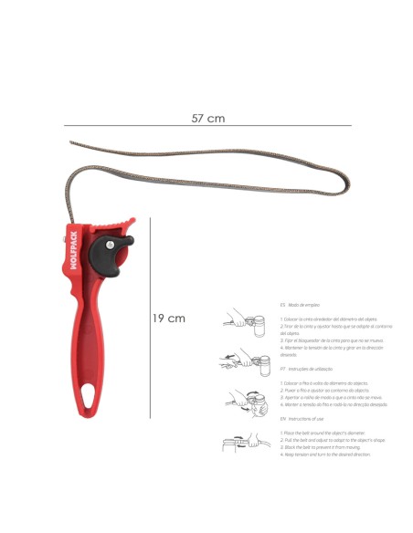 Llave filtros WOLFPACK mod.cinta goma D.50 a D.160mm 02326425
