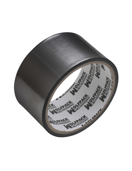 Cinta aluminio adhesiva WOLFPACK rollo   5mt 48mm negra 14060128