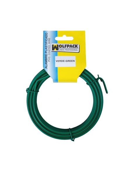 Alambre Plastificado (Rollo  5 Metros) Verde Nº 16 / 2.7 mm.