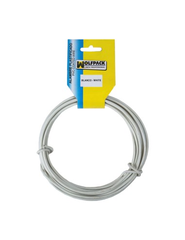 Alambre Plastificado (Rollo 10 Metros) Blanco Nº 16 / 2.7 mm.