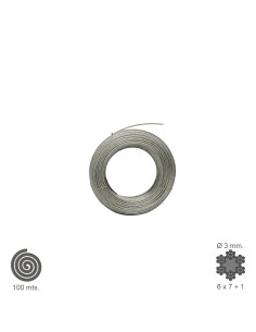 Cable Galvanizado   3  mm. (Rollo 100 Metros) No Elevacion