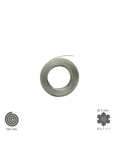 Cable Galvanizado   3  mm. (Rollo 100 Metros) No Elevacion
