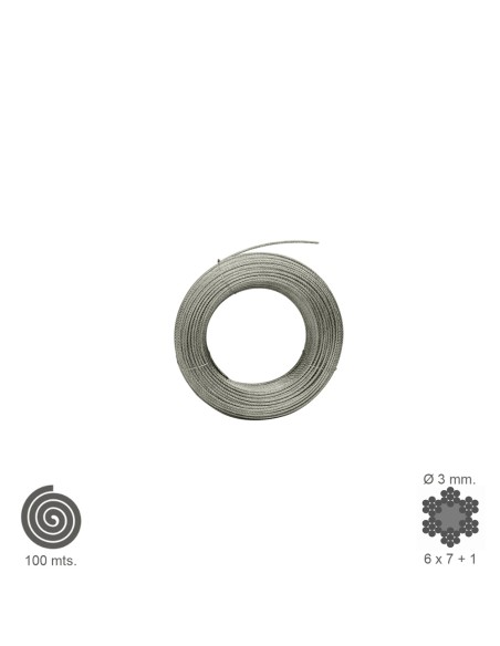 Cable Galvanizado   3  mm. (Rollo 100 Metros) No Elevacion
