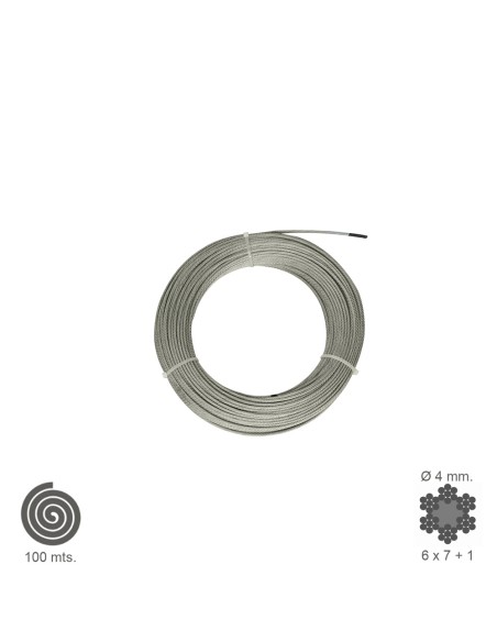 Cable Galvanizado   4  mm. (Rollo 100 Metros) No Elevacion