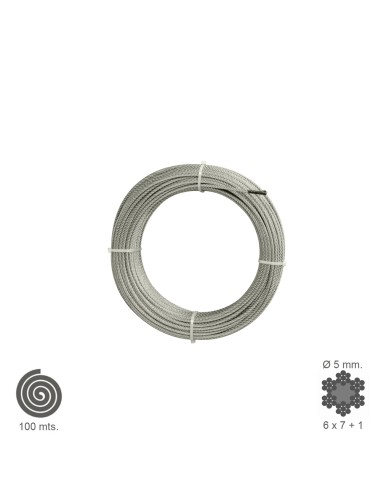 Cable Galvanizado   5 mm. (Rollo 100 Metros) No Elevacion