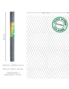 Enrejado Triple Torsion 19/  60 cm. Rollo 50 Metros Uso...