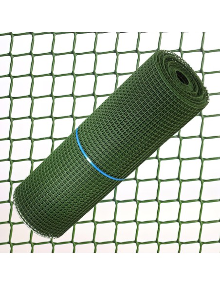 Tela Cuadrada Plastico 0,5 cm. x 1 Metro Verde  Rollo 25 Metros