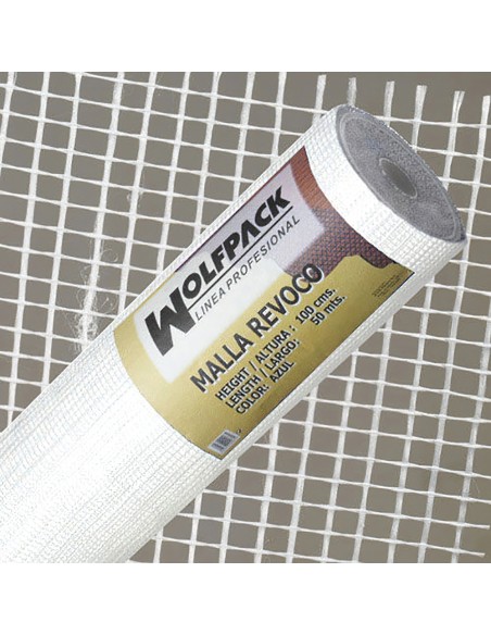 Malla Revoco Blanca Rollo 50 mt. x 1metro / 4 x 4,5 mm.