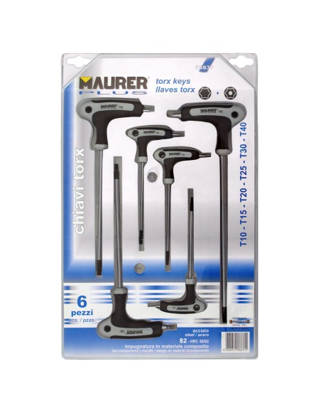 Juego Llaves Torx "T" Cromo-vanadio 6 Piezas Inviolable
