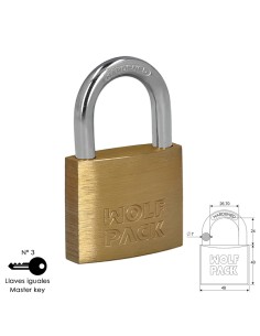 Candado Laton Arco Normal Llaves Iguales 50 mm. Nº3