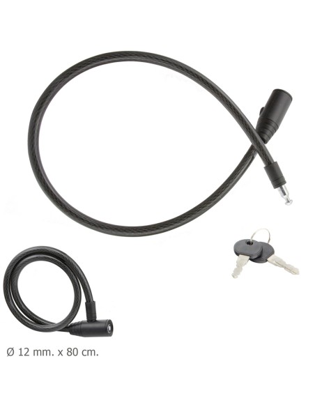 Cable Bicicleta Con Llave 12 mm. x 80 cm.