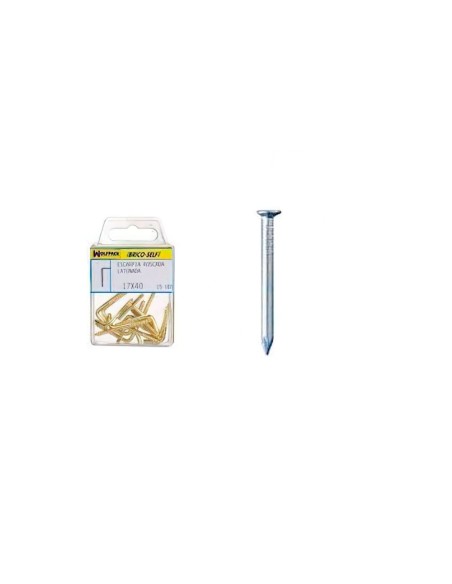 Punta Acero Cabeza Plana Zincada 2,70x60 mm. 12 unidades