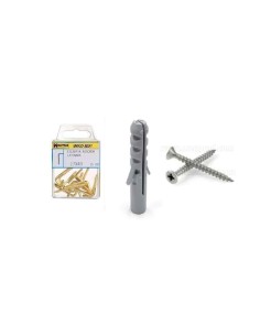 Taco Nº 6 Con Tornillos Cabeza Plana Zincado 4,5x40 mm. 8...