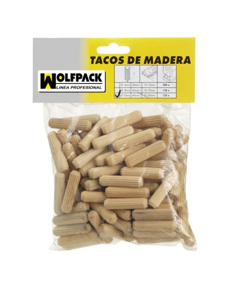 Espigas Madera 6x30 mm. (Bolsa de 50 Piezas)