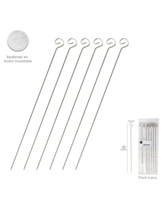 Pinchitos Acero Inoxidable Grandes 40 cm. (Blister 6...