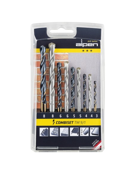 Estuche Brocas Alpen HSS / Widia 9 Piezas