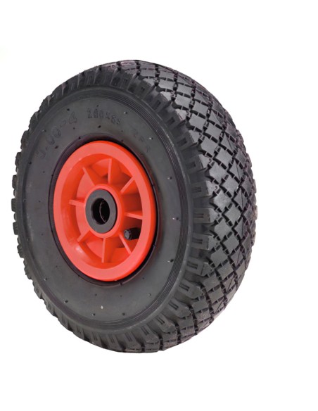 Rueda Carretilla Almacen / Sacos  Neumática llanta plástico 20 mm.