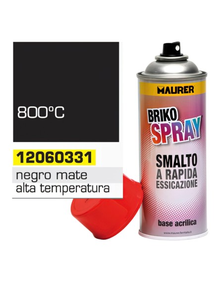 Spray Pintura Resistente Altas Temperaturas Negro Mate 400 ml.