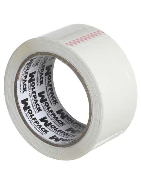 Cinta adhesiva embalar WOLFPACK 48mm rollo 66mt blanca 14051300