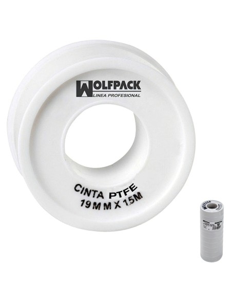 Cinta PTFE WOLFPACK 19mm x 15m (Paquete de 10 rollos) 14060012