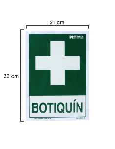 Cartel Botiquin 30x21 cm.