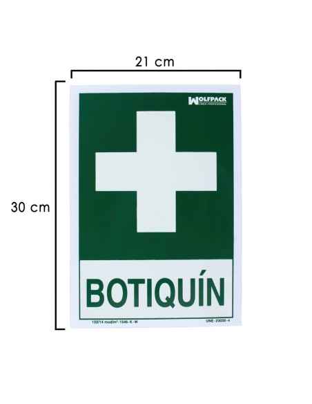 Cartel Botiquin 30x21 cm.