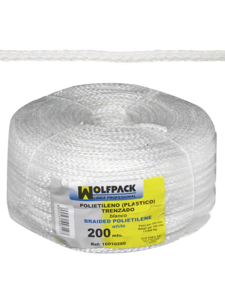 Cuerda Trenzada Plástico Blanca (Bobina 200 m.)