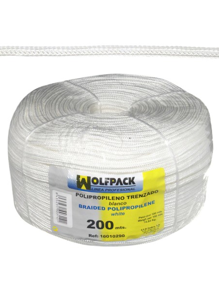 Cuerda Trenzada Polipropileno Blanca       (Bobina 200 m.)