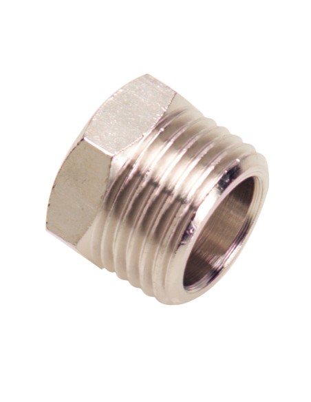 Reductor Tuerca Cilindrica Macho 1/2 - Hembra 3/8  (Blister 2 Piezas)