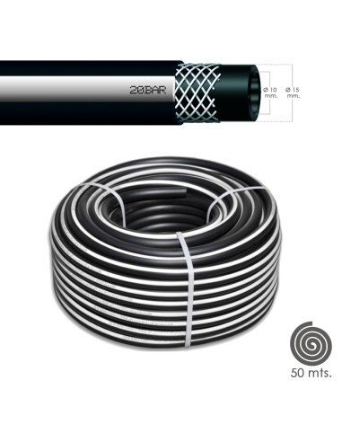 Manguera Aire Comprimido Negro   10 x 19 mm. 20 bares Rollo 50 metros