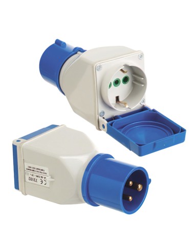Adaptador Industrial Cetac Schuko Simple 2p Con Tapa