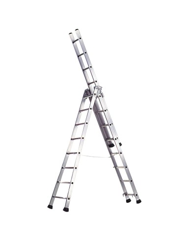 Escalera Aluminio Industrial Pronor 3 Tramos 8+8+8 Peldaños