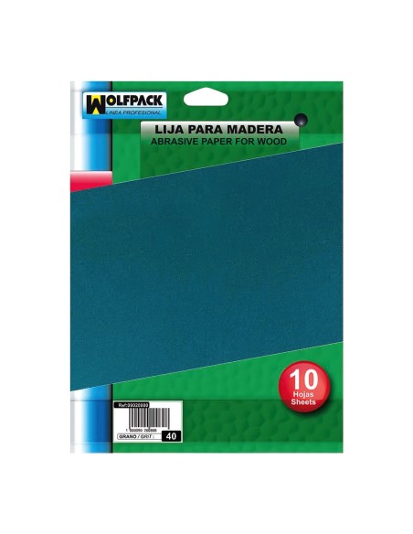 Lija Madera Grano 60 (Pack 10 pliegos)