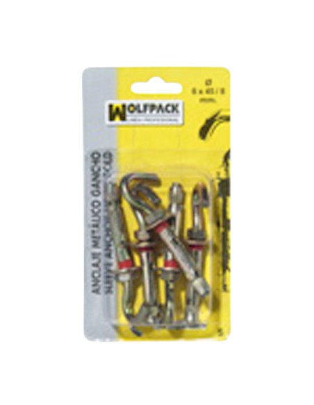 Anclaje Metálico Gancho 6x 45/ 8 mm. (5 Piezas)