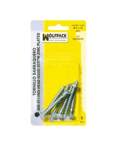 Tirafondo Barraquero Din571 6x40 mm. (6 Piezas)