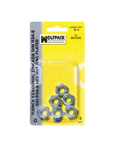 Tuerca Hexagonal Zincada Din934 M12 (4 Piezas)