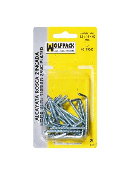 Alcayatas Rosca Zincada  3,0 / 18x50 mm. (Blister 30 Piezas)