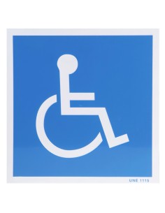 Cartel Minusvalidos Azul blanco  21x21 cm.
