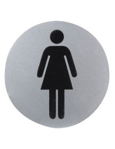 Cartel Aluminio Baño Mujer Ø12 cm.